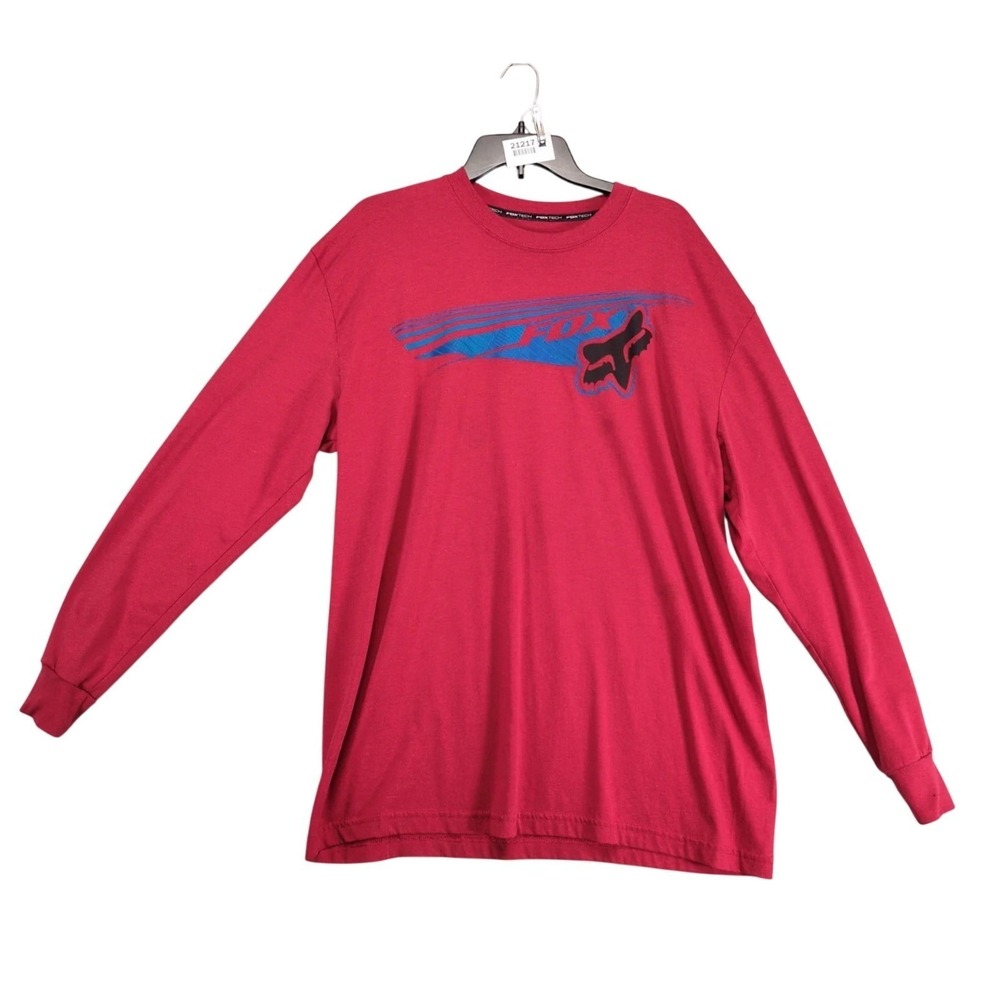 Fox Racing Foxtech Red Long Sleeve T-Shirt Men's XL Streetwear Y2K Motocross BMX